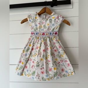 Bonnie Jean Smocked Apron Floral Spring Summer Dress Size 3T Party Easter Dress